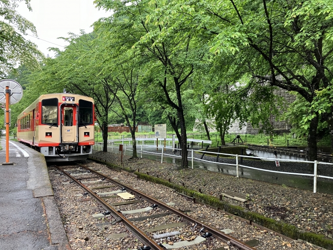 鉄道乗車記録の写真:乗車した列車(外観)(4)        「長良川鉄道ナガラ600形気動車。北濃駅山側ホーム。」