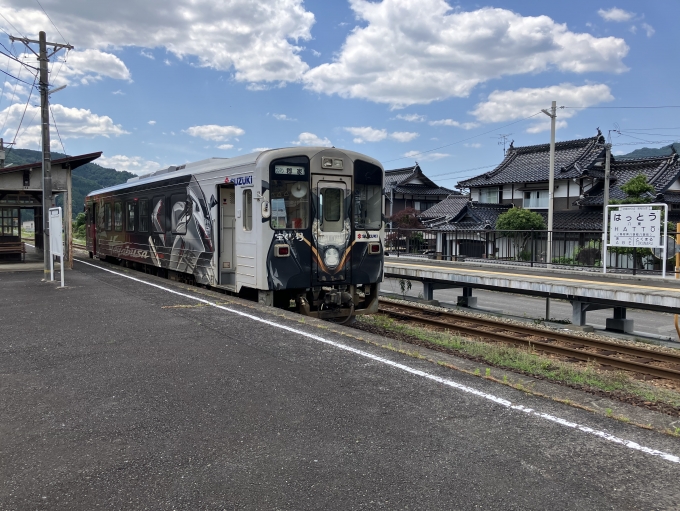鉄道乗車記録の写真:乗車した列車(外観)(9)        「若桜鉄道WT3300形気動車。八東駅1番のりば。」