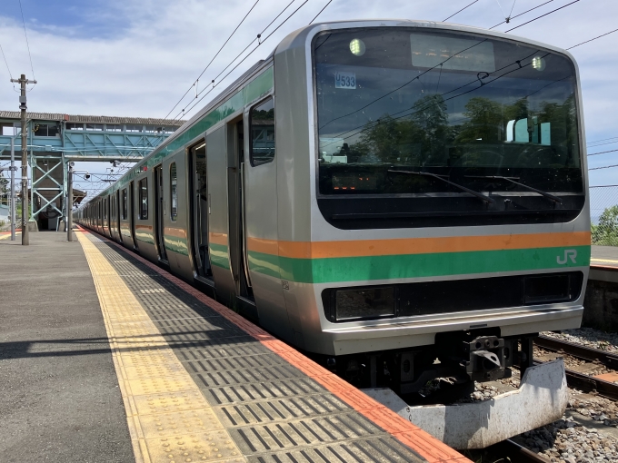 鉄道乗車記録の写真:乗車した列車(外観)(7)        「E231系宮ヤマU533編成。根府川駅3番線。」