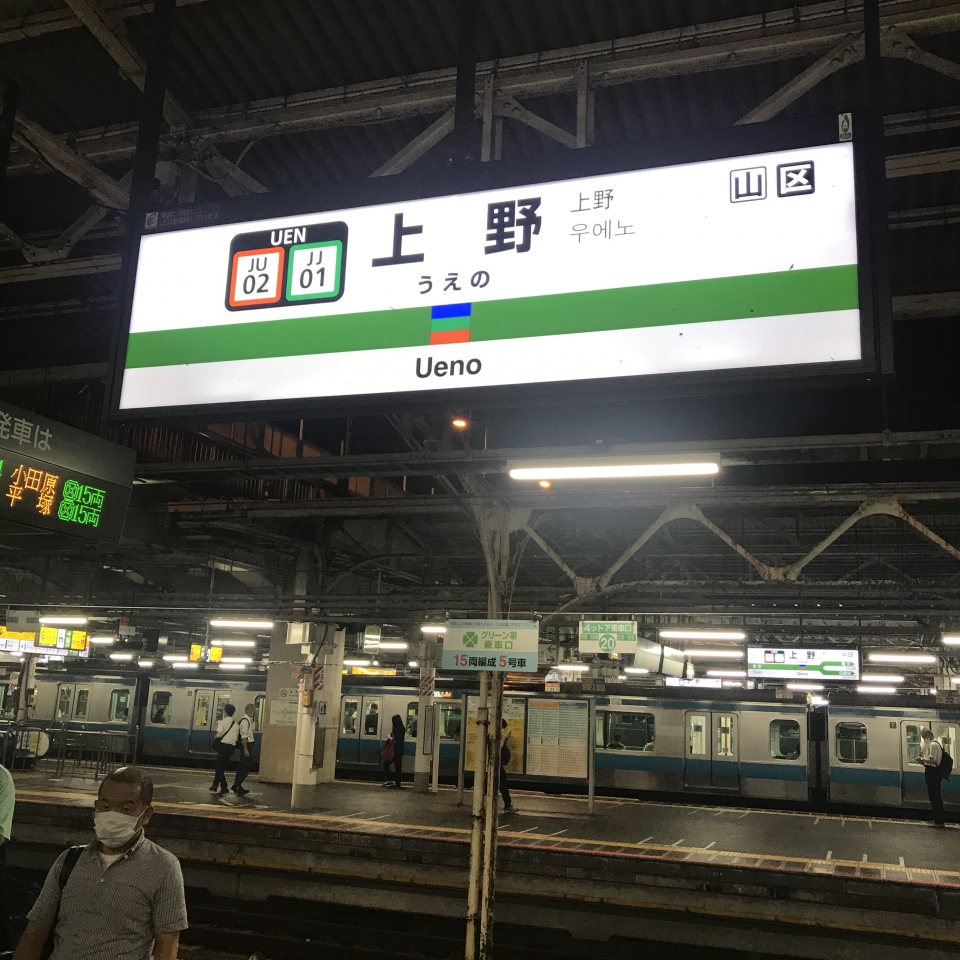 鉄道乗車記録「上野駅から横浜駅」駅名看板の写真(1) by plonk 撮影日時:2020年08月21日