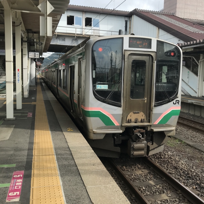 鉄道乗車記録の写真:乗車した列車(外観)(3)        「P4-10編成。福島駅4番ホーム。」