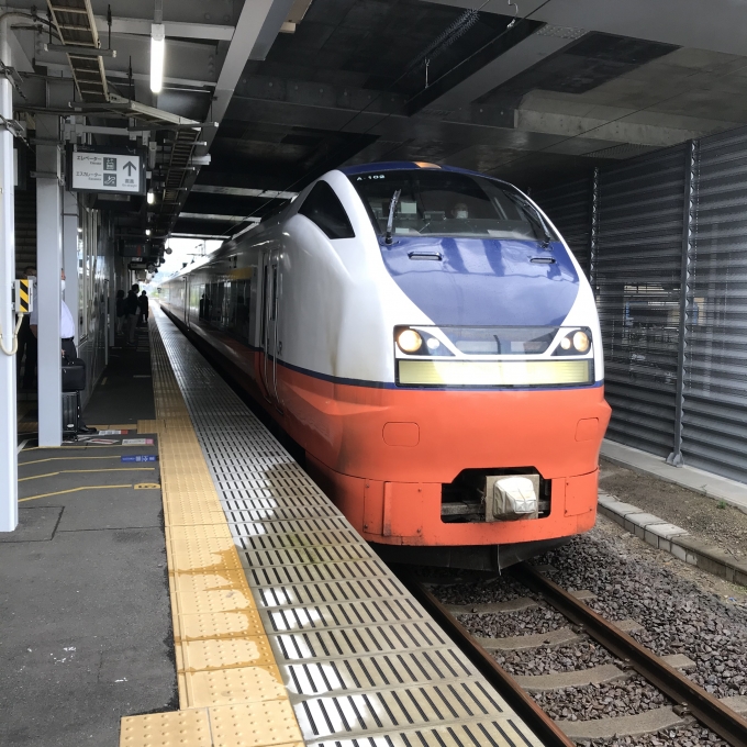 鉄道乗車記録の写真:乗車した列車(外観)(3)        「A-102編成。新青森駅1番ホーム。」