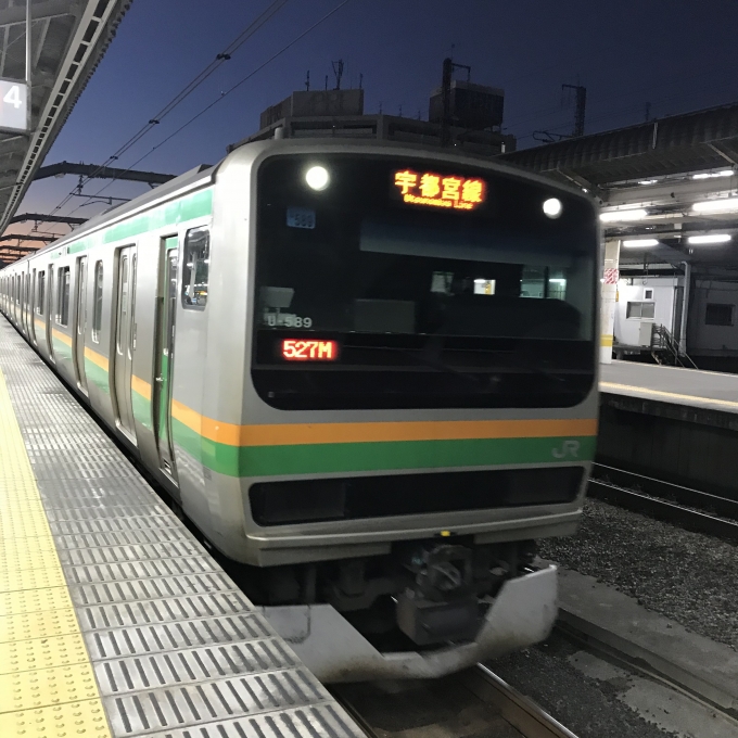 鉄道乗車記録の写真:乗車した列車(外観)(3)        「U589編成。赤羽駅4番ホーム。」