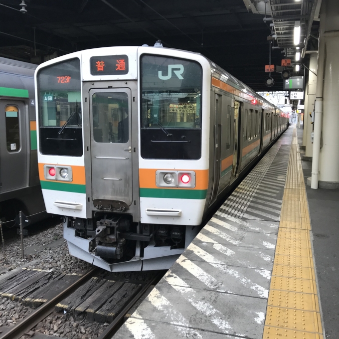 鉄道乗車記録の写真:乗車した列車(外観)(3)        「A58編成。高崎駅5番線。」