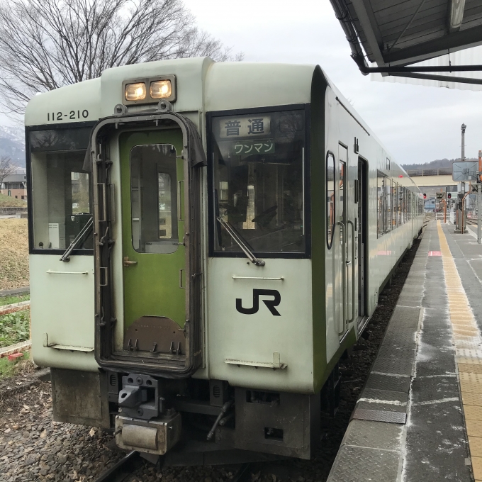 鉄道乗車記録の写真:乗車した列車(外観)(3)        「戸狩野沢温泉駅2番線。」
