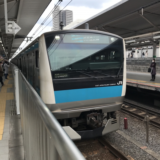 鉄道乗車記録の写真:乗車した列車(外観)(3)        「183編成。浦和駅2番線。」