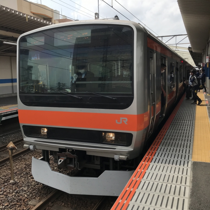 鉄道乗車記録の写真:乗車した列車(外観)(3)        「E231系8両千ケヨMU41編成。南越谷駅2番線。」