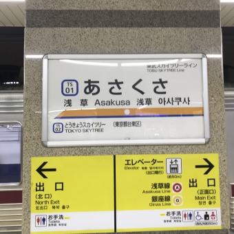 浅草駅から東武動物公園駅の乗車記録(乗りつぶし)写真