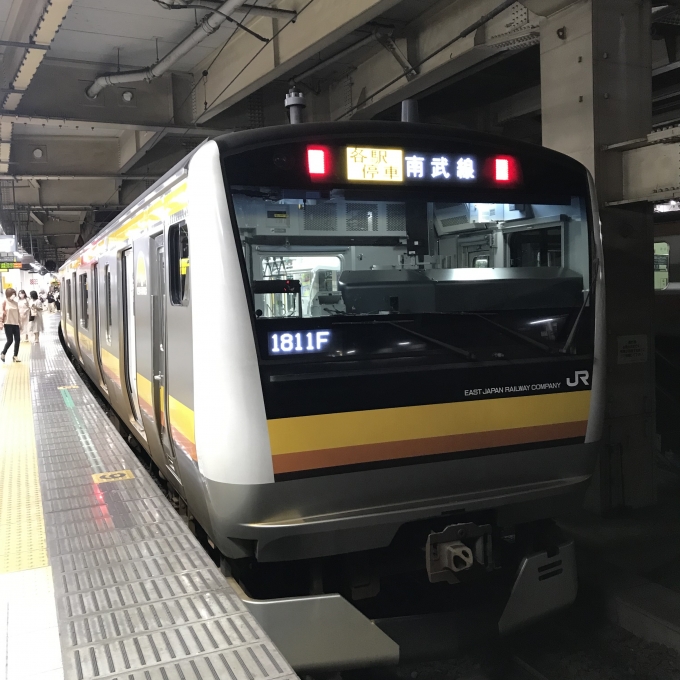 鉄道乗車記録の写真:乗車した列車(外観)(3)        「E233系横ナハN34編成。立川駅7番線。」