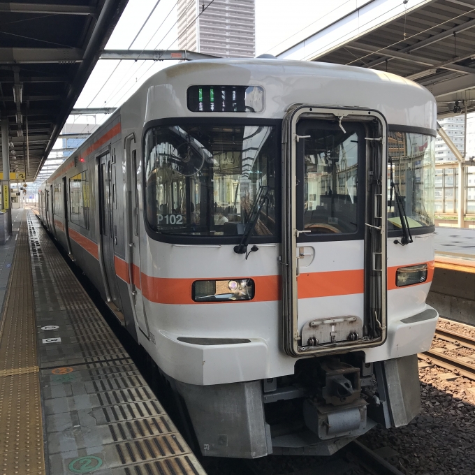 鉄道乗車記録の写真:乗車した列車(外観)(3)        「P102編成。岐阜駅3番線。」
