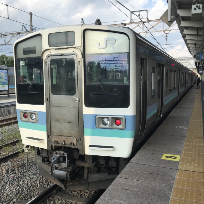 鉄道乗車記録の写真:乗車した列車(外観)(3)        「長ナノN321編成＋長ナノN326編成。小淵沢駅2番線。」