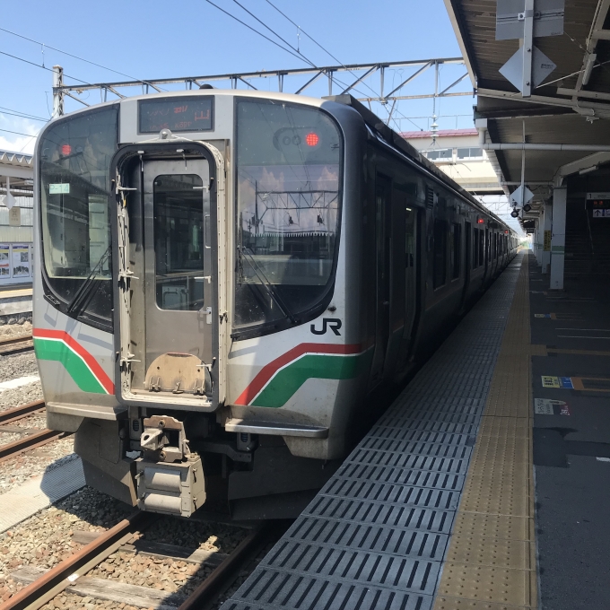 鉄道乗車記録の写真:乗車した列車(外観)(3)        「P-14編成。会津若松駅1番線。」