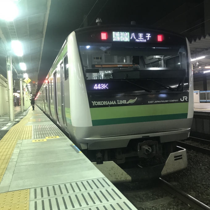 鉄道乗車記録の写真:乗車した列車(外観)(3)        「横クラH019編成。東神奈川駅3番線。」