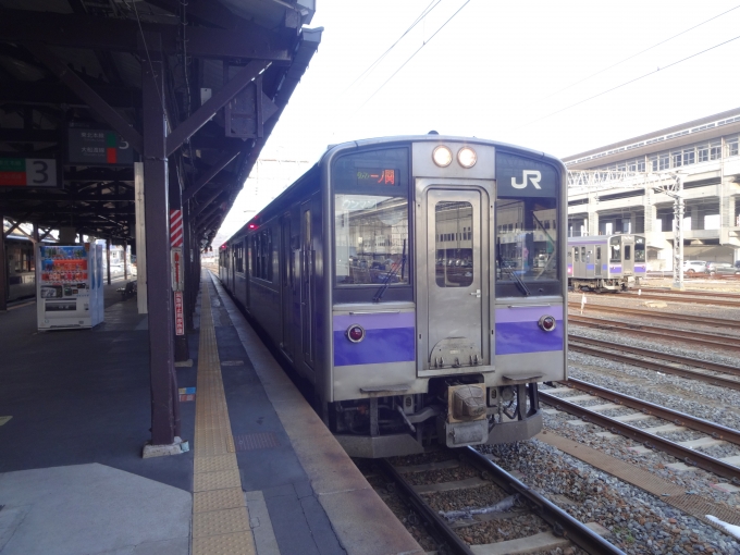 鉄道乗車記録の写真:乗車した列車(外観)(1)          「一ノ関到着後(上り方)
1540Mはワンマン運転でした。」