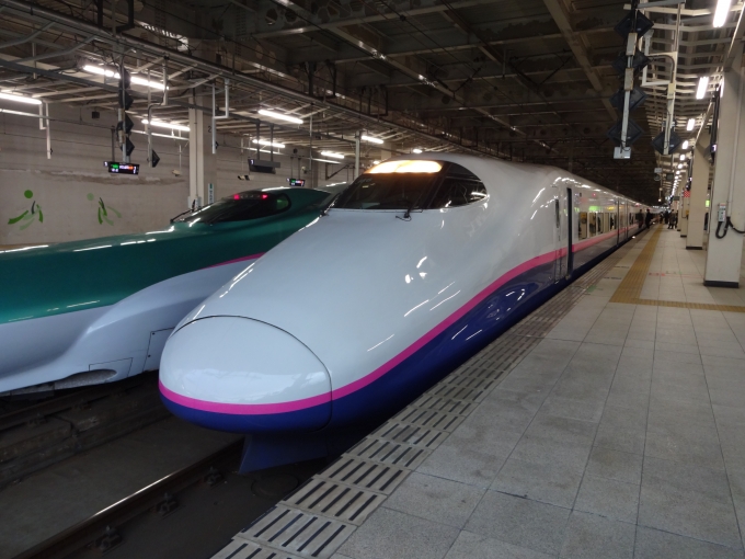鉄道乗車記録の写真:乗車した列車(外観)(1)          「仙台発車前(上り方)
13番線発車の列車になります。」