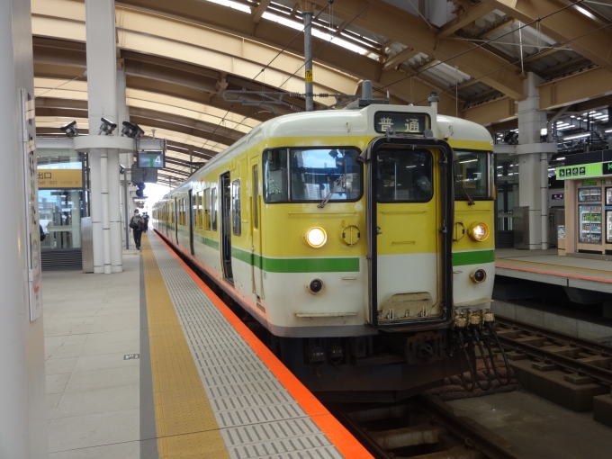 鉄道乗車記録の写真:乗車した列車(外観)(1)        「新潟発車前(上り方)
弥彦色を纏ったN36編成。
レモンイエローにライトグリーンの明るい色が新鮮です。」