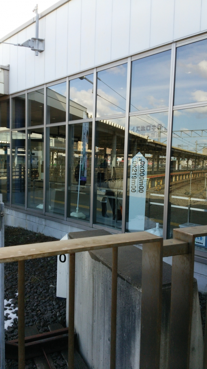 鉄道乗車記録の写真:駅舎・駅施設、様子(6)        「函館本線の0キロポスト」