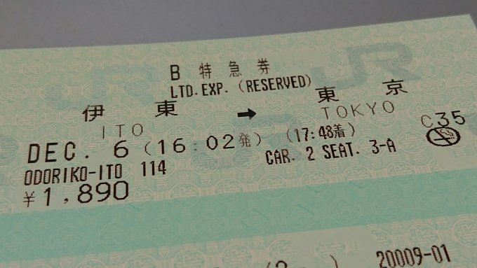 鉄道乗車記録の写真:きっぷ(5)        「英語表記で"ODORIKO"，券面だと少し読みづらく見えます．」