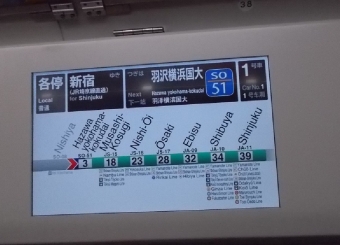 西谷駅から恵比寿駅の乗車記録(乗りつぶし)写真