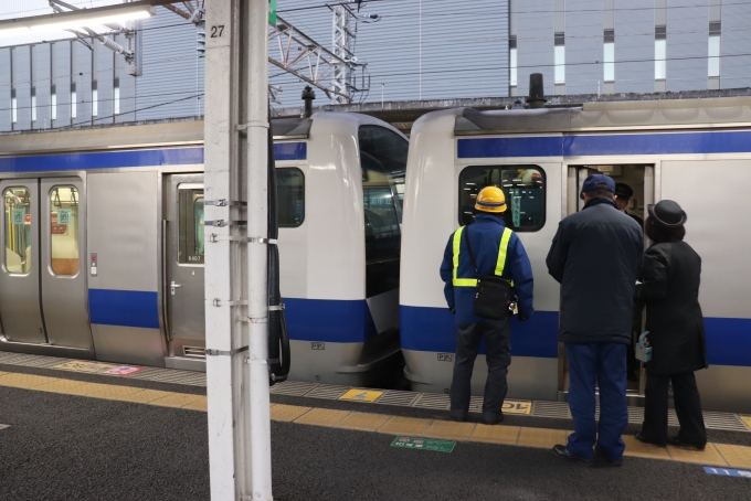 鉄道乗車記録の写真:車窓・風景(3)        「土浦駅での増結作業」