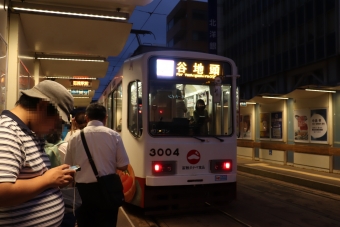 函館駅前停留場から十字街停留場の乗車記録(乗りつぶし)写真