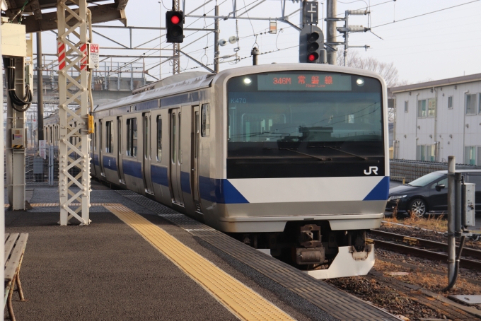 鉄道乗車記録の写真:乗車した列車(外観)(1)          「増結のE531系K470編成が入線」