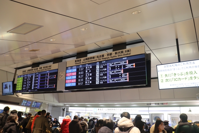鉄道乗車記録の写真:駅舎・駅施設、様子(1)          「東海道新幹線東京駅乗換改札口の様子。
帰省客で一杯でした。」