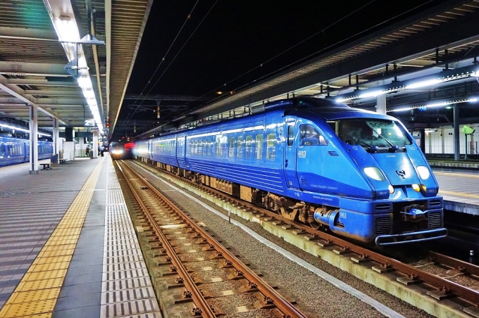 鉄道乗車記録の写真:乗車した列車(外観)(12)        「大分で折返し博多行特急ソニック号」