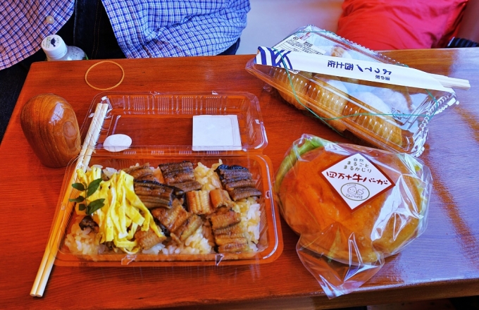 鉄道乗車記録の写真:駅弁・グルメ(9)        「江川崎駅で買った昼飯の弁当」