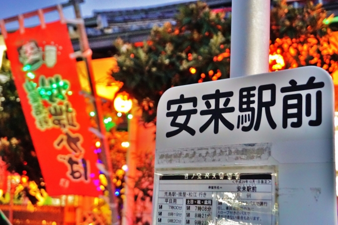 鉄道乗車記録の写真:旅の思い出(5)        「今回の旅の締めは安来駅横の居酒屋で岡山行の最終やくも号に乗るまでの間、飲み食いといきます。」
