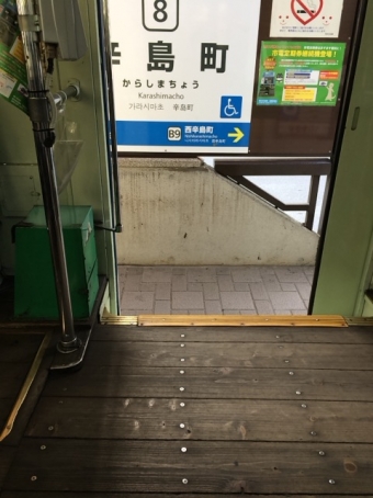 辛島町停留場から上熊本停留場の乗車記録(乗りつぶし)写真