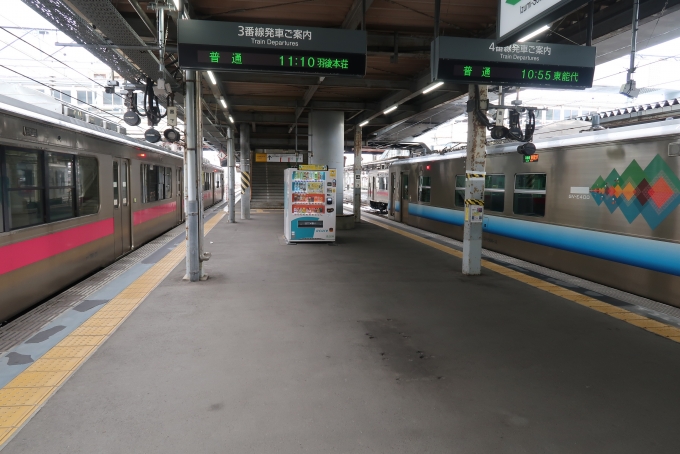 鉄道乗車記録の写真:駅舎・駅施設、様子(13)        「GV-E400系の奥羽線完結運用」