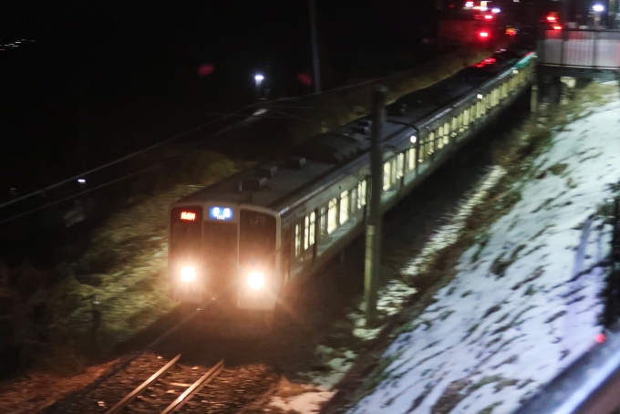 鉄道乗車記録の写真:乗車した列車(外観)(13)        「スイッチバック後、長野方面に向けて下って行く」