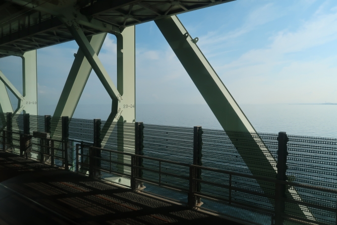 鉄道乗車記録の写真:車窓・風景(2)        「連絡橋。南海と線路を共有する」