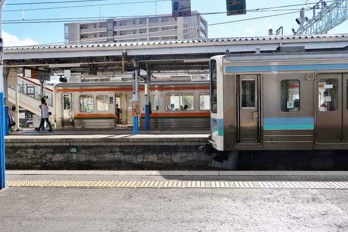 鉄道乗車記録の写真:旅の思い出(3)        「JR東日本とJR東海の211系が並ぶ」