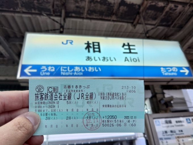 鉄道乗車記録の写真:きっぷ(1)     「ここから18きっぷ登場」