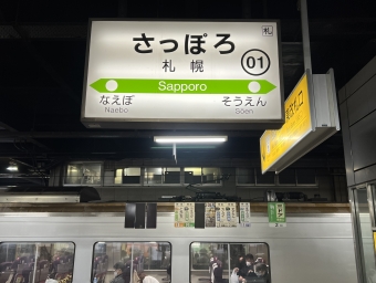 札幌駅から東室蘭駅の乗車記録(乗りつぶし)写真