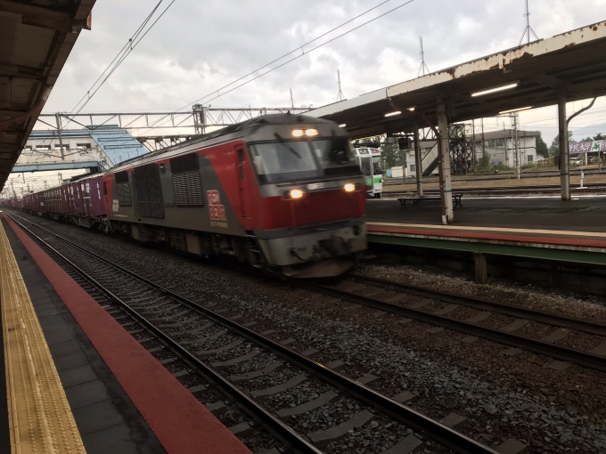 鉄道乗車記録の写真:列車・車両の様子(未乗車)(3)     「JR北海道の貨物列車が通過していきました。」
