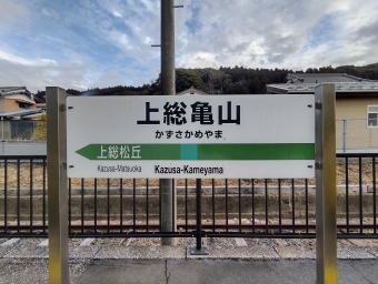上総亀山駅 写真:駅名看板