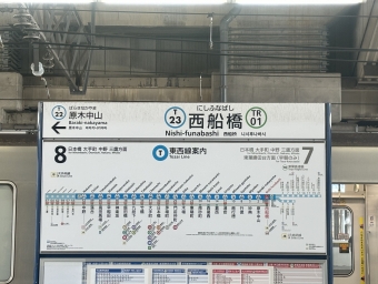 西船橋駅から飯田橋駅の乗車記録(乗りつぶし)写真