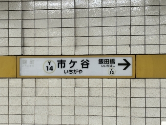 麹町駅から市ケ谷駅の乗車記録(乗りつぶし)写真