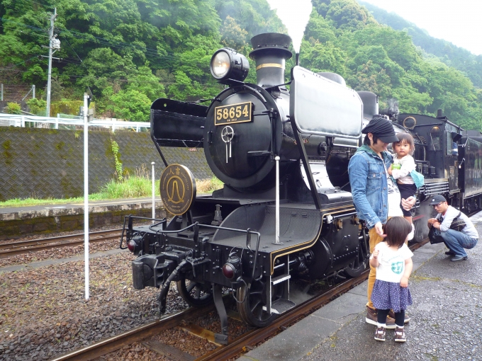 鉄道乗車記録の写真:乗車した列車(外観)(1)          「SL人吉の牽引機、58654号機。」