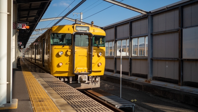 鉄道乗車記録の写真:列車・車両の様子(未乗車)(2)        「4番線にはこの駅で折り返す岡山の115系が発車を待っています。」