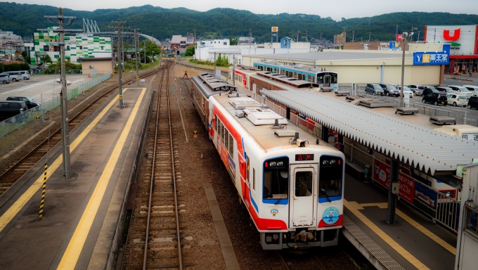 鉄道乗車記録の写真:駅舎・駅施設、様子(3)        「久慈駅のこ線橋より八戸方面」