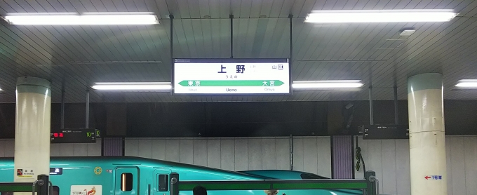 鉄道乗車記録の写真:駅名看板(3)        「上野駅新幹線ホーム」
