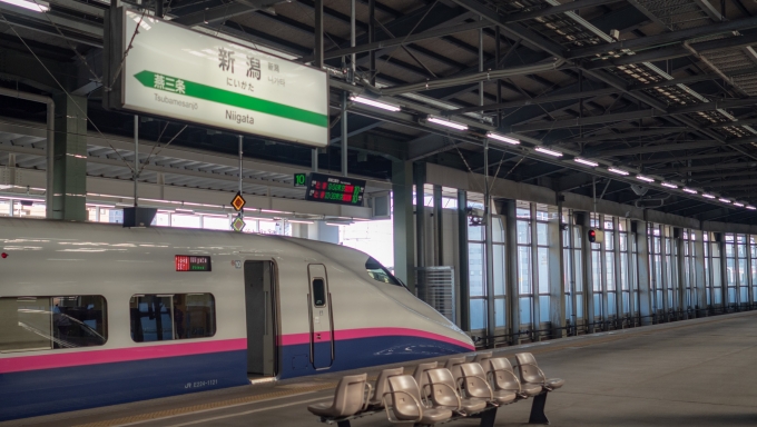 鉄道乗車記録の写真:駅名看板(6)        「新潟駅新幹線ホーム」