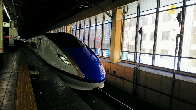 鉄道乗車記録の写真:乗車した列車(外観)(1)          「E7系初乗車です」