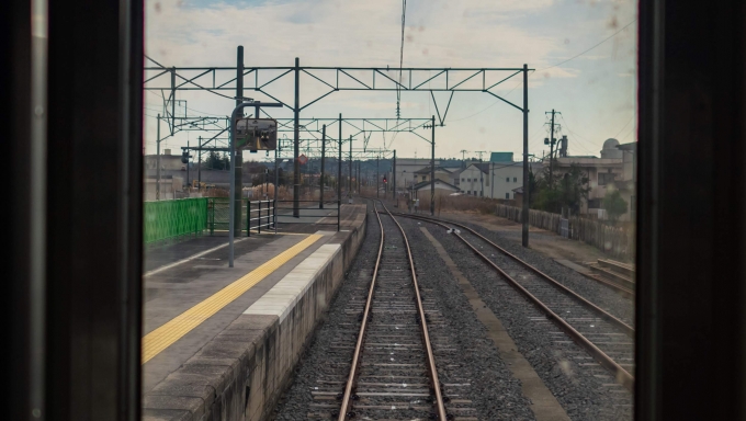 鉄道乗車記録の写真:駅舎・駅施設、様子(4)        「この時点で鉄道による輸送はここまで
開通へ向けて除染作業が続きます」