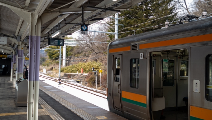 鉄道乗車記録の写真:乗車した列車(外観)(7)        「長野原草津口駅に到着。」