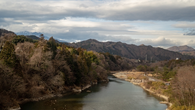 鉄道乗車記録の写真:車窓・風景(6)        「この辺りから鬼怒川を左に見ながら進みます」